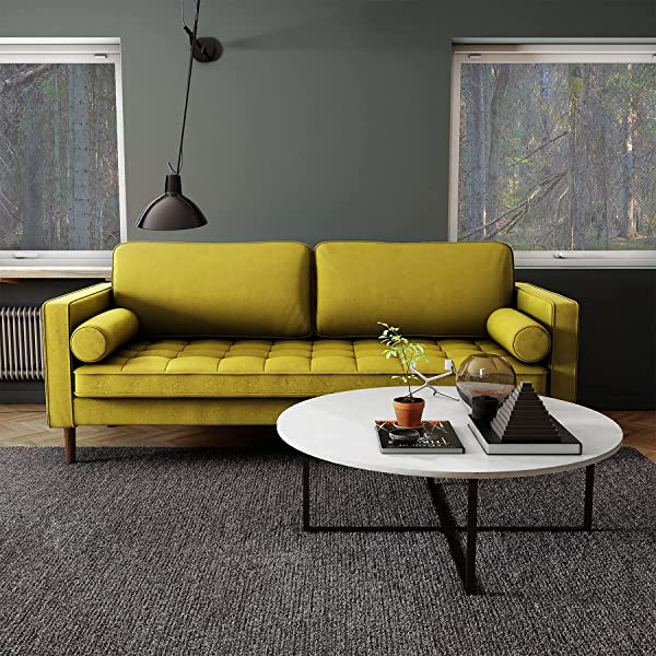 Nouhaus Module, Sleeper Sofa Bed Couch. 7ft Luxury Convertible Sofa Futon Bed with No Roll Together Latex. Ivory Woven Pull Out Bed for Bedroom Couch, Small Apartment Furniture Sofas or RV Couch Woven/Knit Ivory