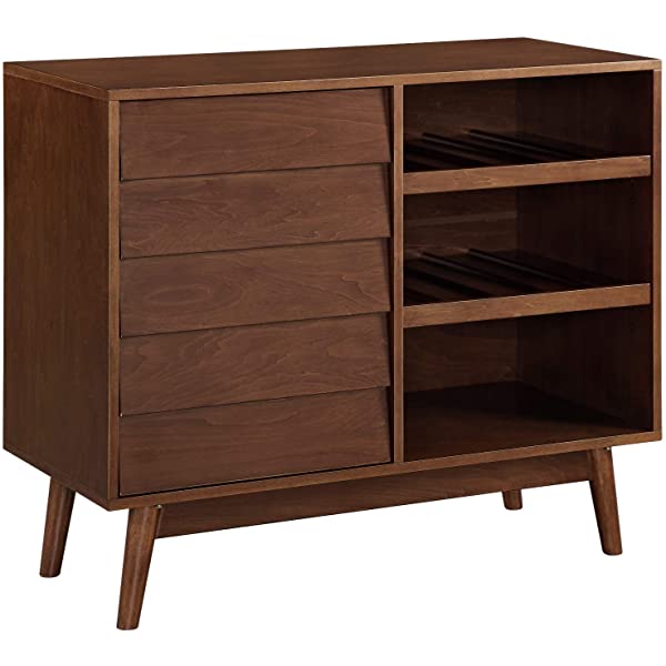 Walker Edison Charlotte Classic Glass Door Storage Buffet, 52 Inch, Espresso Espresso 52 Inch