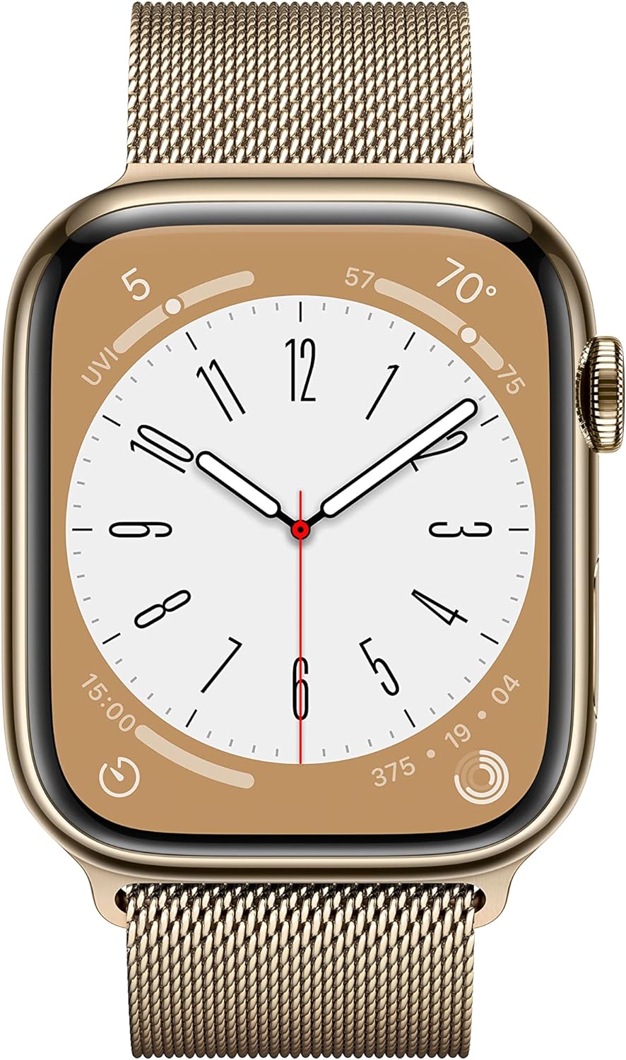 Apple Watch Series 8 (GPS) Smartwatch - (Product) Aluminum Case with (Product) Sport Band - Regular. Fitness tracker, blood oxygen and EKG app, waterproof