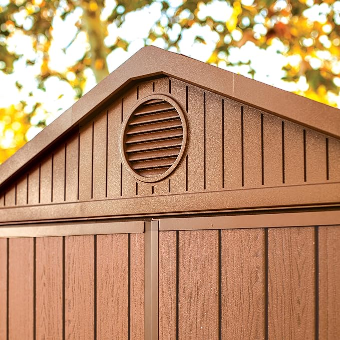 Keter Darwin Outdoor Apex Double Door Garden Storage Shed 6 X 4ft Brown Wood Look And Feel | Fade Free | All Weather Resistant | Safe And Secure