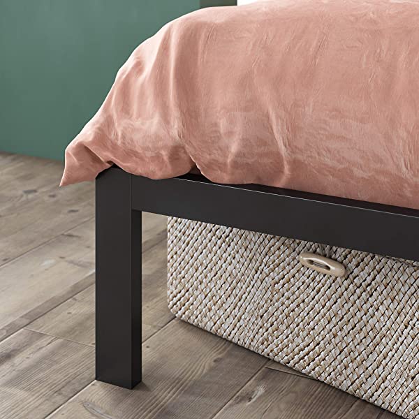 ZINUS Mia Metal Platform Bed Frame / Wood Slat Support / No Box Spring Needed / Easy Assembly, Black, Full Standard Full Black