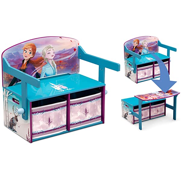 Delta Children MySize Kids Convertible Activity Bench, Bianca White Bianca White MySize