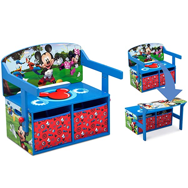 Delta Children MySize Kids Convertible Activity Bench, Bianca White Bianca White MySize