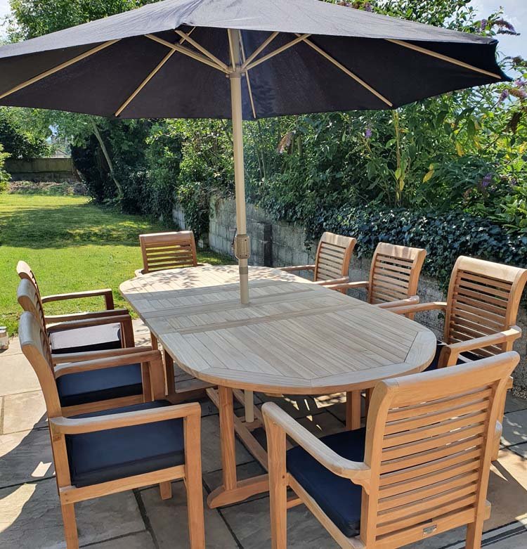 Teak Garden Furniture Set 180 cm Maximus Round Table.