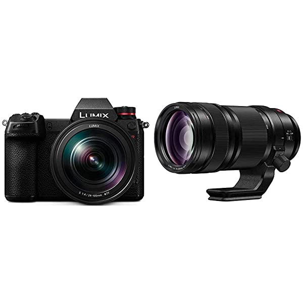 Panasonic LUMIX S1R Full Frame Mirrorless Camera with 47.3MP MOS High Resolution Sensor, 24-105mm F4 L-Mount S Series Lens, 4K HDR Video and 3.2” LCD - DC-S1RMK w/ 24-105mm Base