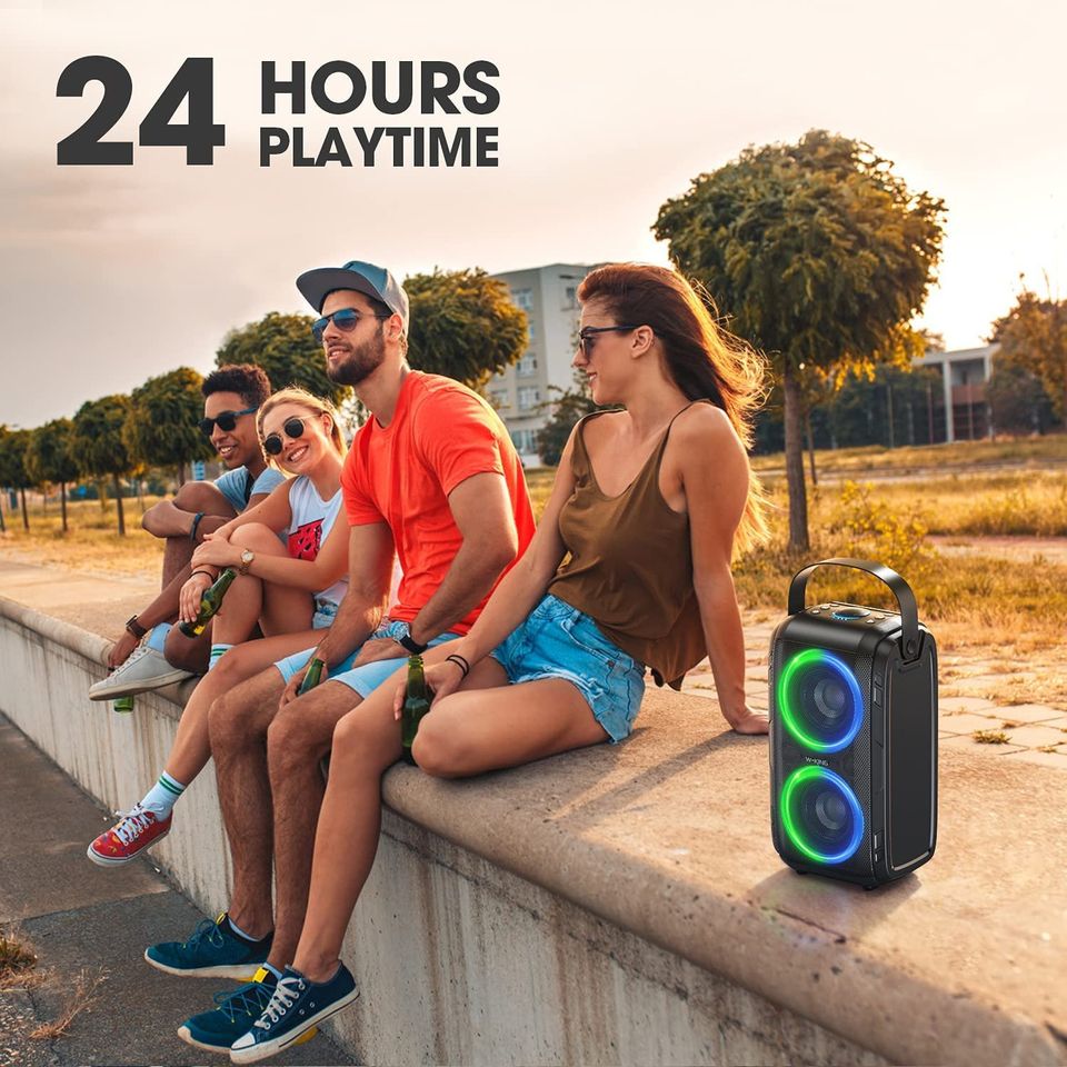 Bluetooth Speaker, W-KING 80W Super Punchy Bass, Huge 105dB Sound Portable Wireless Speakers, M