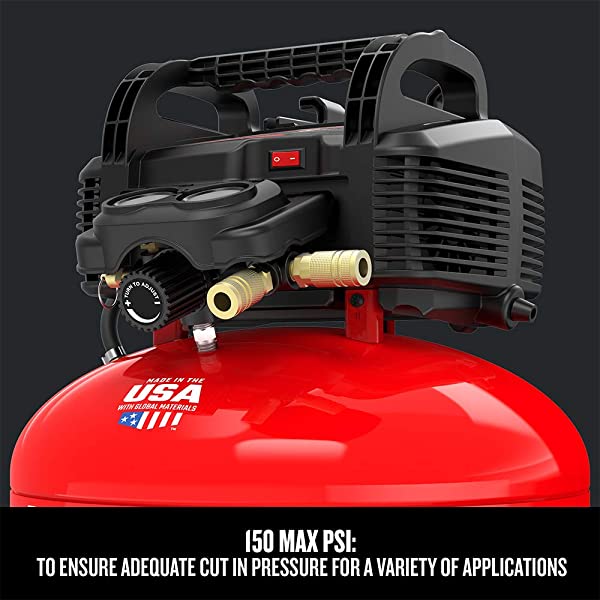 CRAFTSMAN Air Compressor, 6 Gallon, Pancake, Oil-Free with 13 Piece Accessory Kit (CMEC6150K) Air Compressor w/ Accessory Kit
