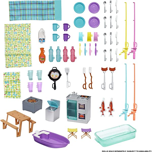 Barbie 3-in-1 DreamCamper Vehicle, approx. 3-ft, Transforming Camper with Pool, Truck, Boat and 50 Accessories, Makes a Great Gift for 3 to 7 Year Olds