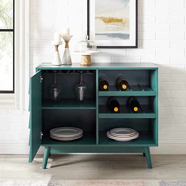 Walker Edison Charlotte Classic Glass Door Storage Buffet, 52 Inch, Espresso Espresso 52 Inch