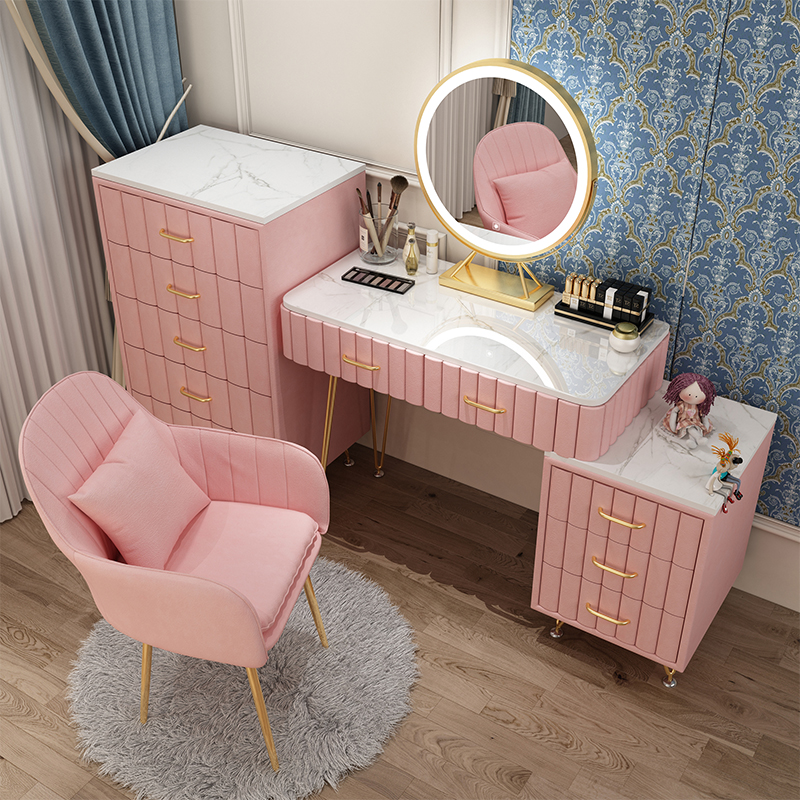 Nordic light luxury dressing table storage cabinet integrated net red ins wind dressing table dressing table large bedroom modern and simple
