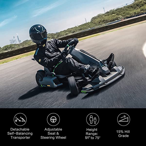 Segway Ninebot Electric GoKart Pro and Gokart Bundle, Outdoor Race Pedal Go Karting Car for Kids and Adults, Adjustable Length and Height, Ride On Toys Gokart Pro (with Ninebot S MAX)