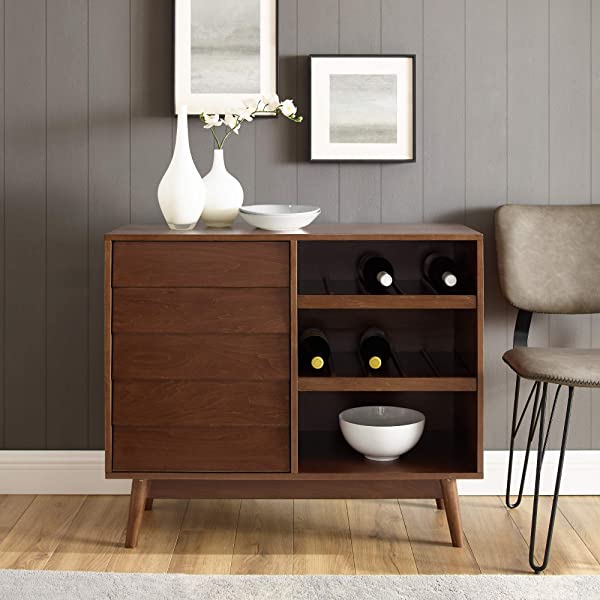 Walker Edison Charlotte Classic Glass Door Storage Buffet, 52 Inch, Espresso Espresso 52 Inch