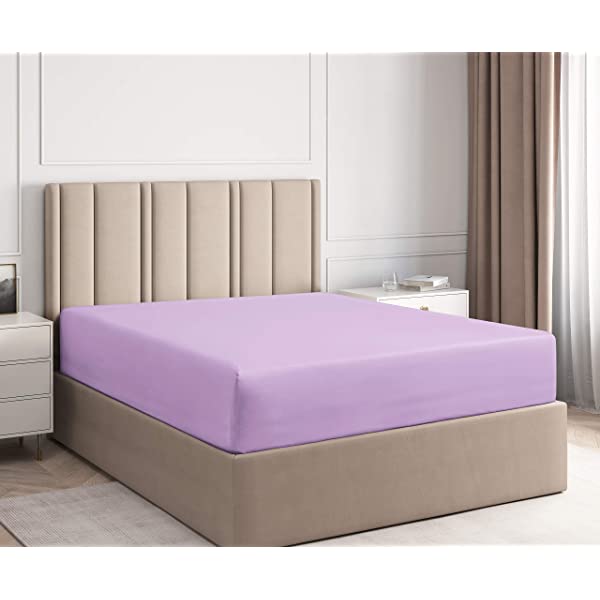 Queen Fitted Sheet - Single Fitted Deep Pocket Sheet - Fits Mattress Perfectly - Soft Wrinkle Free Sheet - 1 Fitted Sheet Only – Light Pink Queen Light Pink