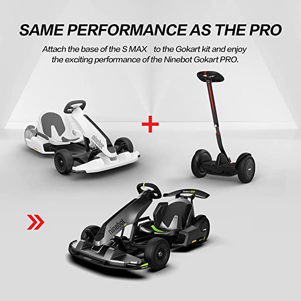 Segway Ninebot S and S-Max Smart Self-Balancing Electric Scooter with LED Light, Powerful and Portable, Compatible with Gokart kit Ninebot S, Black
