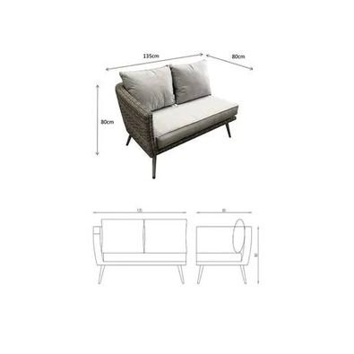 Weave Garden Furniture Danielle Grey Rattan U Shaped Corner Sofa Dining Set with FireDrinks Pit