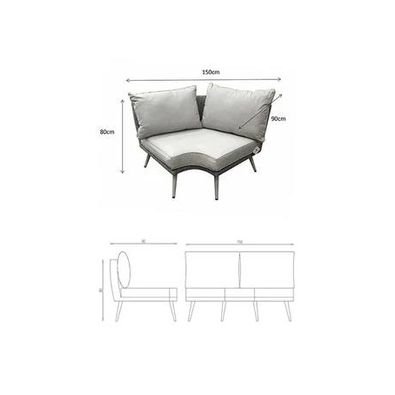 Weave Garden Furniture Danielle Grey Rattan U Shaped Corner Sofa Dining Set with FireDrinks Pit
