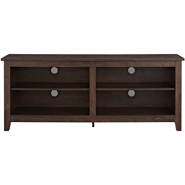 Walker Edison Wren Classic 4 Cubby TV Stand for TVs up to 65 Inches, 58 Inch, Black Black 58 InchTV Stand