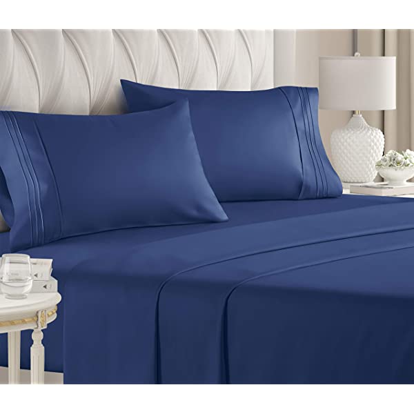 Queen Size Sheet Set - 4 Piece - Hotel Luxury Bed Sheets - Extra Soft - Deep Pockets - Easy Fit - Breathable & Cooling Sheets - Wrinkle Free - Comfy – Dark Grey Bed Sheets - Queens Sheets – 4 PC Queen Grey