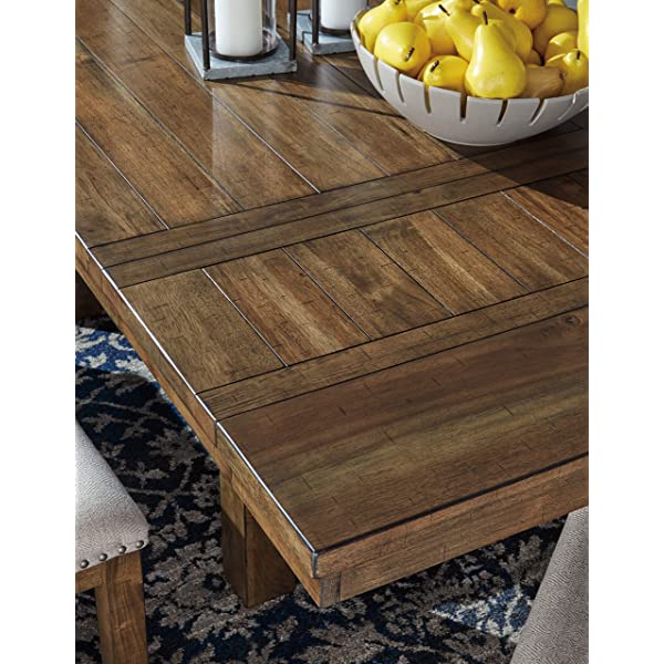 Signature Design by Ashley Dining Table, Sommerford, Summerford & Design - Sommerford Dining Side Chair - Set of 2 - Casual - Brown Upholstery - Black Wood Frame Sommerford Table + Dining Side Chair, Black Wood Frame