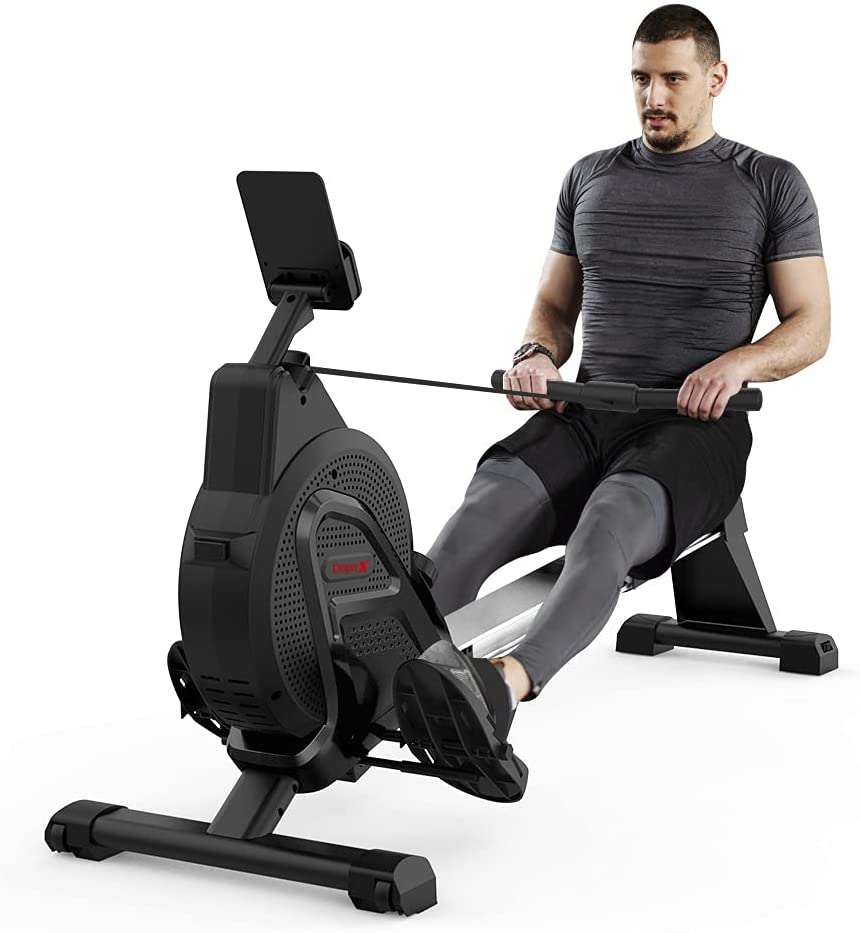 Dripex Magnetic Rowing Machine for Home Use Rower Machine for Home Gym & Cardio Training Rower with Aluminum Slide Rail, 16 Adjustable Resistance & LCD Monitor