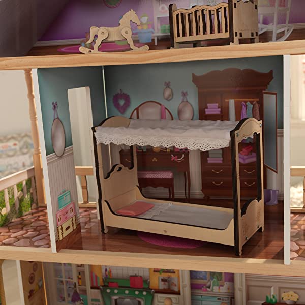 Classic Wooden Dollhouse with EZ Kraft Assembly™, 14-Piece Accessory Set, for 12-Inch Dolls, Gift for Ages 3+