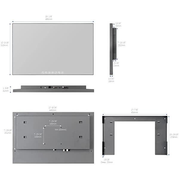 Elecsung 22 inch Bathroom TV Luxury Smart Mirror TV IP66 Waterproof Full HD HDTV(ATSC) Tuner Wi-fi & Bluetooth (22'' (Touch Keys), Mirror) 22'' (Touch Keys) Mirror