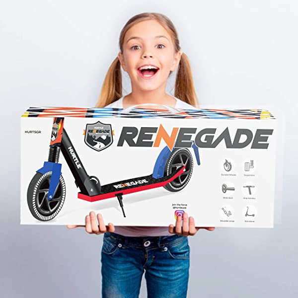 Hurtle Scooter – Scooter for Teenager – Kick Scooter – 2 Wheel Scooter with Adjustable T-Bar Handlebar – Folding Adult Kick Scooter with Alloy Anti-Slip Deck Pink