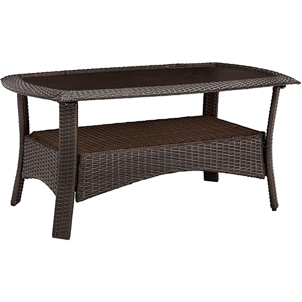 Hanover Strathmere 6-Piece Outdoor Patio Conversation Set, 2 Side Chairs with Ottomans, Loveseat and Tempered Glass Coffee Table, with Hand-Woven Wicker and Thick Cilantro Green Cushions, STRATHMERE6PC