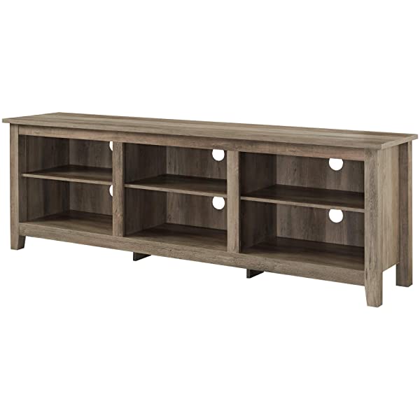 Walker Edison Wren Classic 4 Cubby TV Stand for TVs up to 65 Inches, 58 Inch, Black Black 58 InchTV Stand