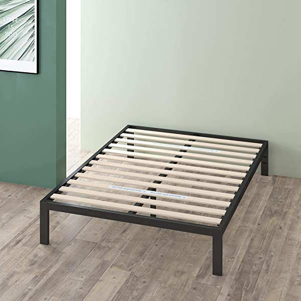 ZINUS Mia Metal Platform Bed Frame / Wood Slat Support / No Box Spring Needed / Easy Assembly, Black, Full Standard Full Black