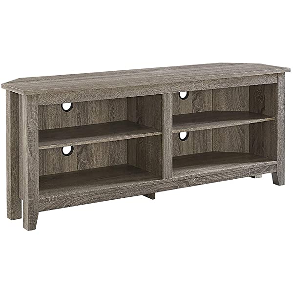 Walker Edison Wren Classic 4 Cubby TV Stand for TVs up to 65 Inches, 58 Inch, Black Black 58 InchTV Stand