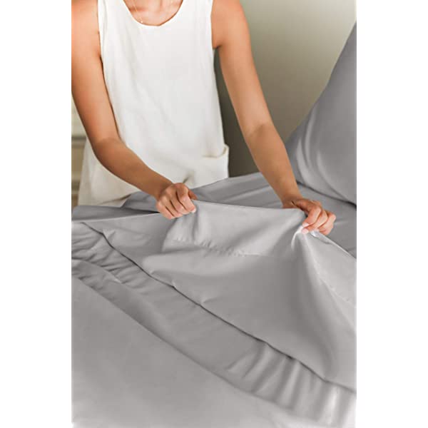 Queen Size Sheet Set - 4 Piece - Hotel Luxury Bed Sheets - Extra Soft - Deep Pockets - Easy Fit - Breathable & Cooling Sheets - Wrinkle Free - Comfy – Dark Grey Bed Sheets - Queens Sheets – 4 PC Queen Grey