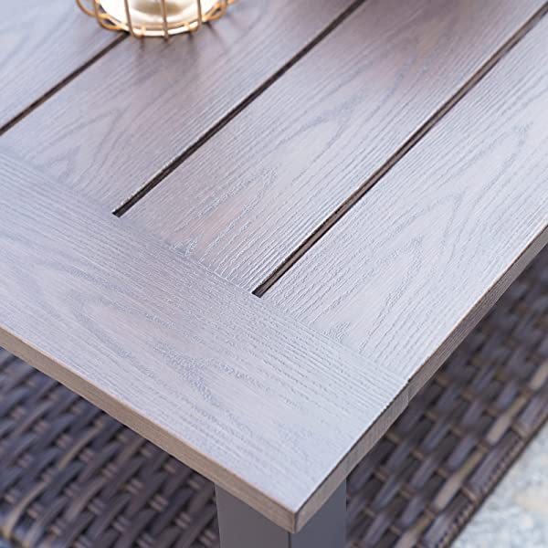 Grand Patio Patio Furniture Coffee Table Outdoor Side Table Glass Black