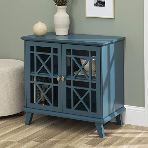 Walker Edison Charlotte Classic Glass Door Storage Buffet, 52 Inch, Espresso Espresso 52 Inch