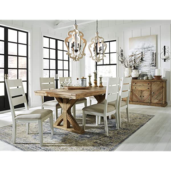 Signature Design by Ashley Dining Table, Sommerford, Summerford & Design - Sommerford Dining Side Chair - Set of 2 - Casual - Brown Upholstery - Black Wood Frame Sommerford Table + Dining Side Chair, Black Wood Frame