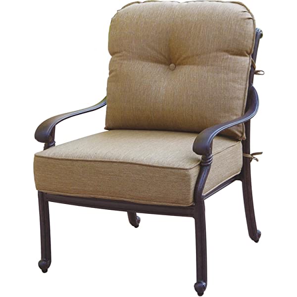 Darlee Santa Monica 5 Piece Cast Aluminum Patio Conversation Seating Set