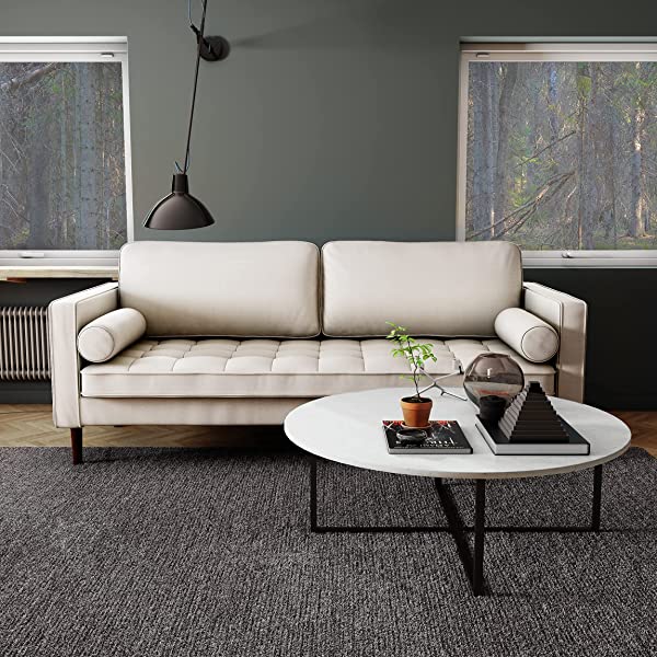 Nouhaus Module, Sleeper Sofa Bed Couch. 7ft Luxury Convertible Sofa Futon Bed with No Roll Together Latex. Ivory Woven Pull Out Bed for Bedroom Couch, Small Apartment Furniture Sofas or RV Couch Woven/Knit Ivory
