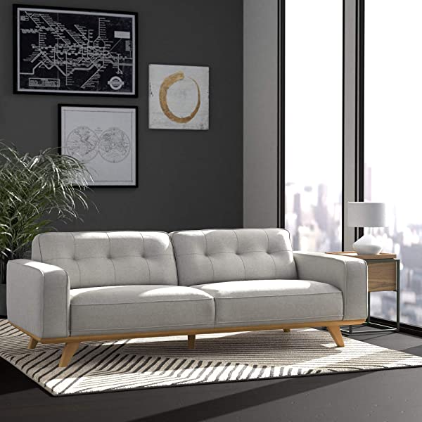 Amazon Brand – Rivet Bigelow Modern Oversized Leather Accent Chair with Wood Base, 44.1