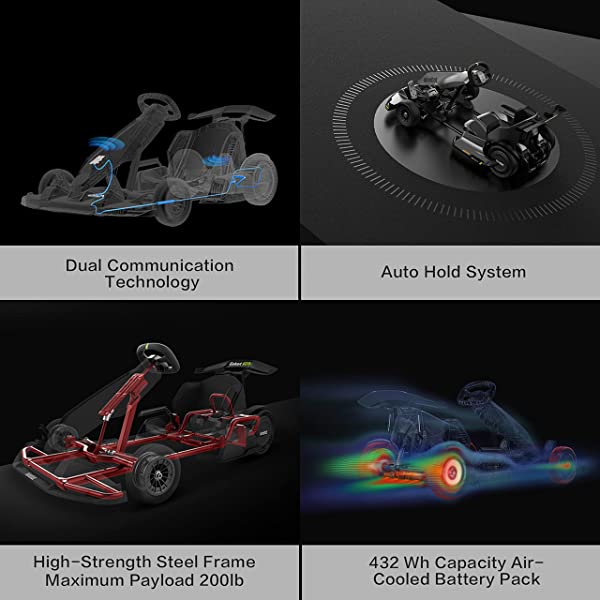 Segway Ninebot Electric GoKart Pro and Gokart Bundle, Outdoor Race Pedal Go Karting Car for Kids and Adults, Adjustable Length and Height, Ride On Toys Gokart Pro (with Ninebot S MAX)