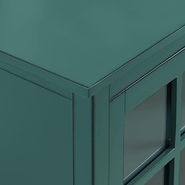 Walker Edison Charlotte Classic Glass Door Storage Buffet, 52 Inch, Espresso Espresso 52 Inch