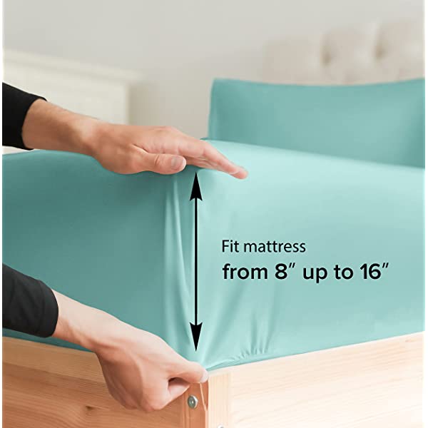 Queen Fitted Sheet - Single Fitted Deep Pocket Sheet - Fits Mattress Perfectly - Soft Wrinkle Free Sheet - 1 Fitted Sheet Only – Light Pink Queen Light Pink