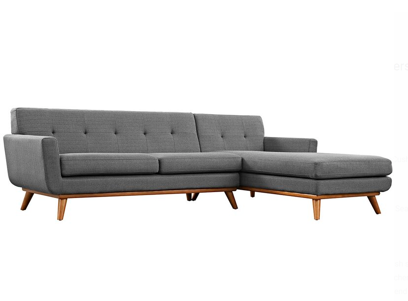 Giuliana 104″ Wide Faux Leather Reversible Sofa & Chaise with Ottoman
