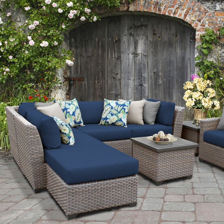 Merlyn Wicker/Rattan 6 – Person Seating Group with Cushions