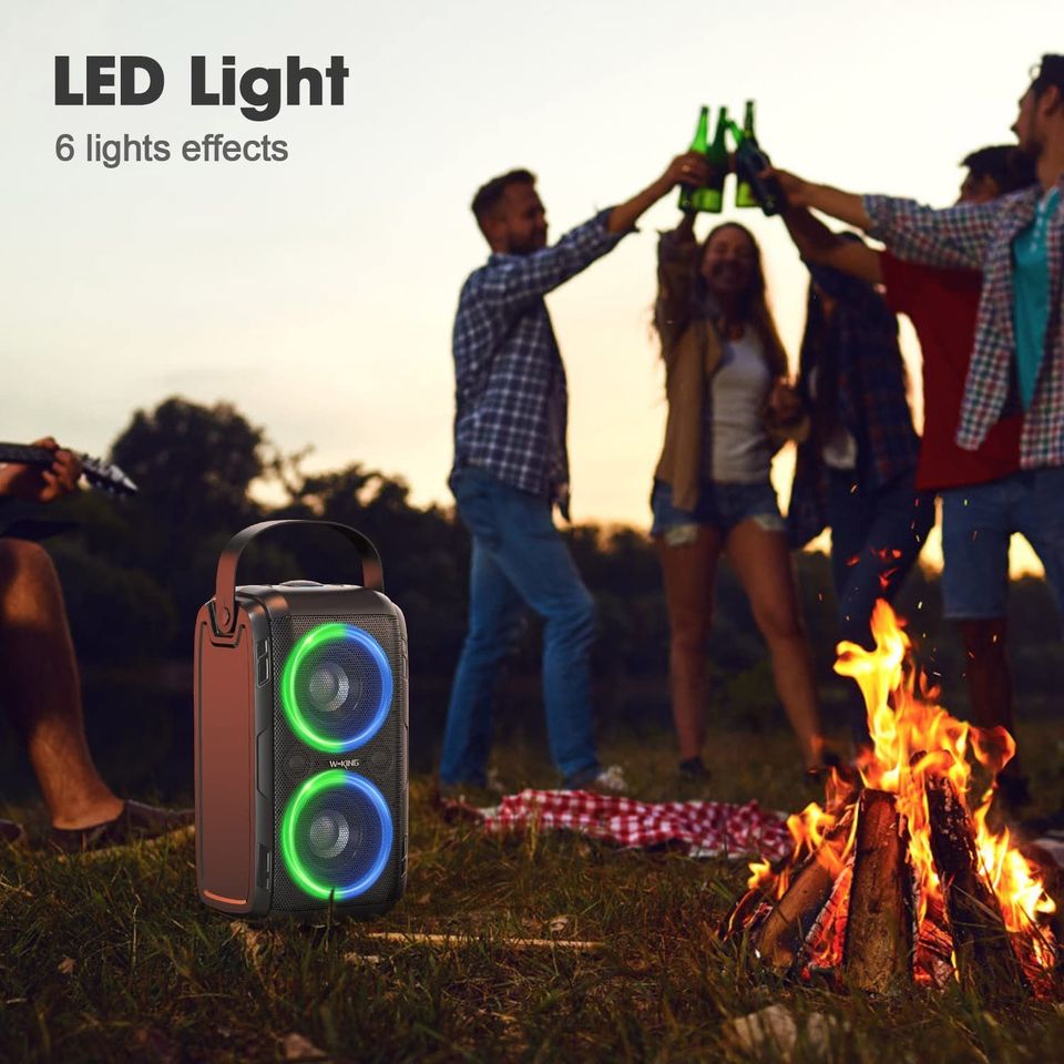 Bluetooth Speaker, W-KING 80W Super Punchy Bass, Huge 105dB Sound Portable Wireless Speakers, M