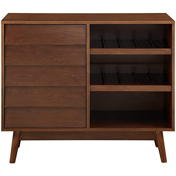 Walker Edison Charlotte Classic Glass Door Storage Buffet, 52 Inch, Espresso Espresso 52 Inch
