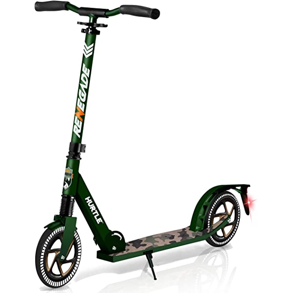 Hurtle Scooter – Scooter for Teenager – Kick Scooter – 2 Wheel Scooter with Adjustable T-Bar Handlebar – Folding Adult Kick Scooter with Alloy Anti-Slip Deck Pink