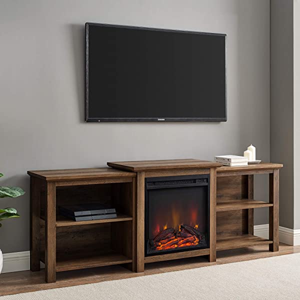 Walker Edison Wren Classic 4 Cubby TV Stand for TVs up to 65 Inches, 58 Inch, Black Black 58 InchTV Stand