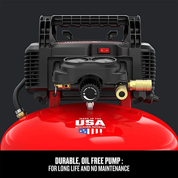 CRAFTSMAN Air Compressor, 6 Gallon, Pancake, Oil-Free with 13 Piece Accessory Kit (CMEC6150K) Air Compressor w/ Accessory Kit