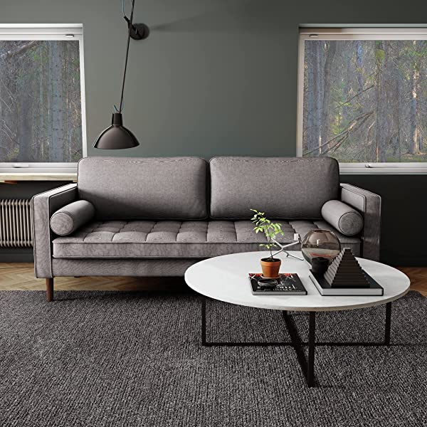 Nouhaus Module, Sleeper Sofa Bed Couch. 7ft Luxury Convertible Sofa Futon Bed with No Roll Together Latex. Ivory Woven Pull Out Bed for Bedroom Couch, Small Apartment Furniture Sofas or RV Couch Woven/Knit Ivory