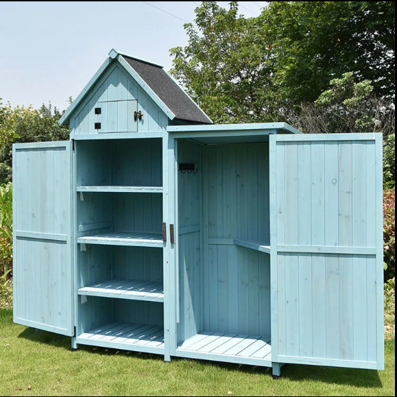 Outdoor solid wood storage storage cabinet garden courtyard balcony cabinet rain boots shovel tool cabinet rainproof mold storage box